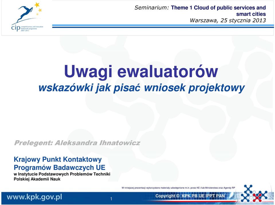 Kontaktowy Programów Badawczych UE w Instytucie Podstawowych Problemów Techniki Polskiej Akademii