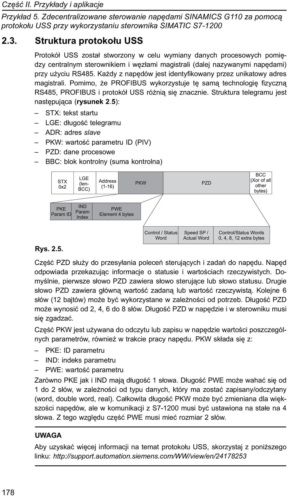 Każdy z napędów jest identyfikowany przez unikatowy adres magistrali. Pomimo, że PROFIBUS wykorzystuje tę samą technologię fizyczną RS485, PROFIBUS i protokół USS różnią się znacznie.