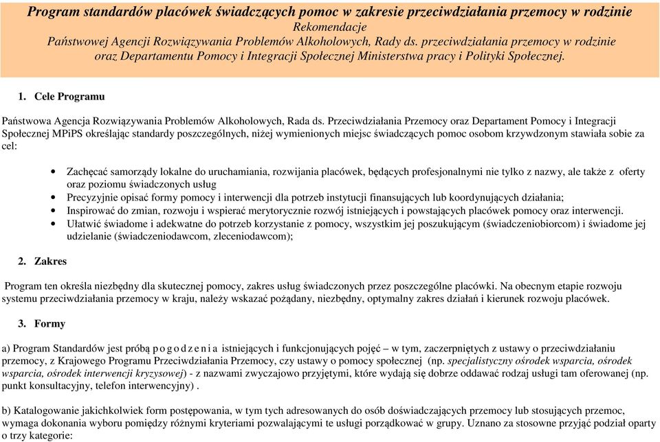 Cele Programu Państwowa Agencja Rozwiązywania Problemów Alkoholowych, Rada ds.