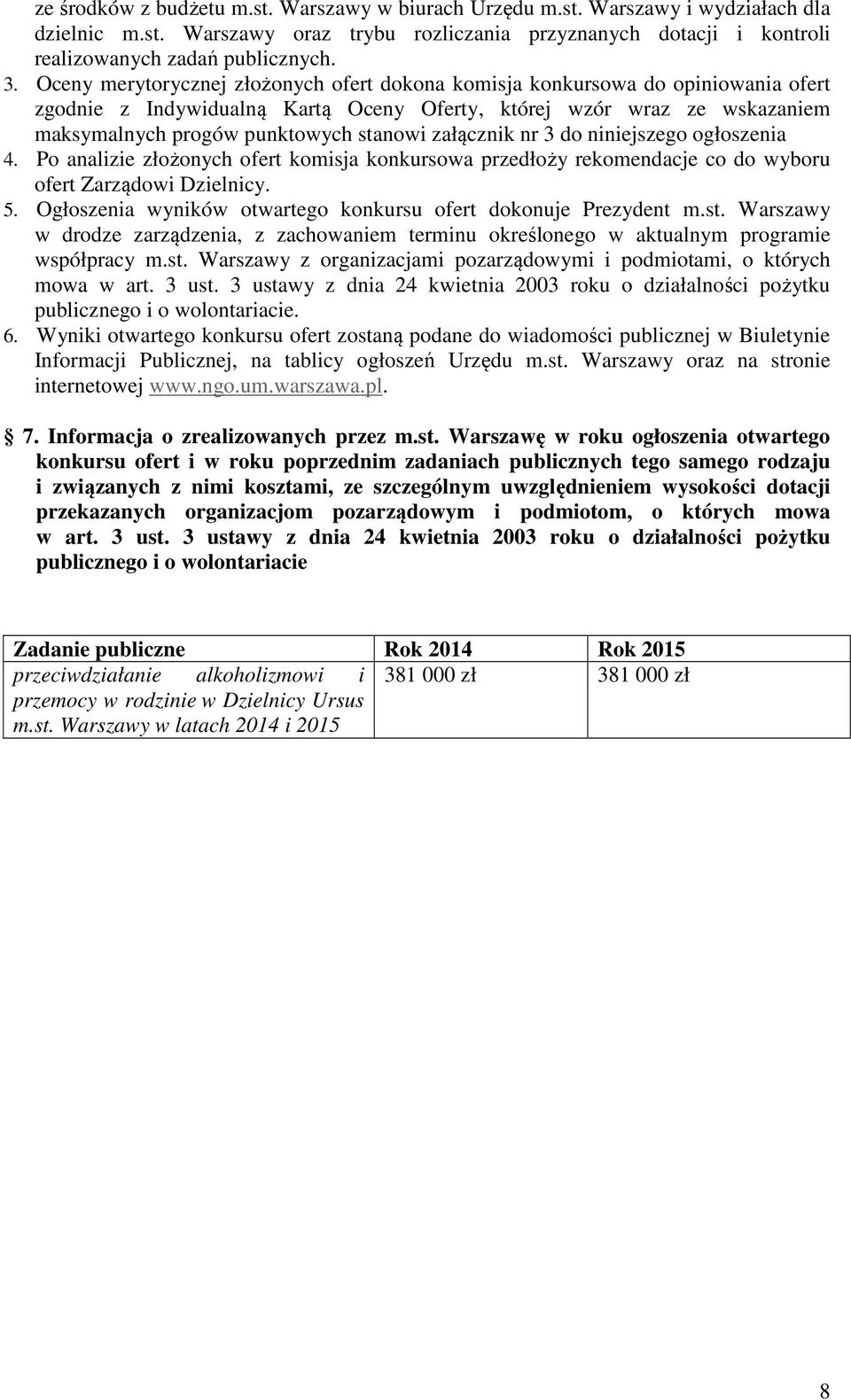 załącznik nr 3 do niniejszego ogłoszenia 4. Po analizie złożonych ofert komisja konkursowa przedłoży rekomendacje co do wyboru ofert Zarządowi Dzielnicy. 5.