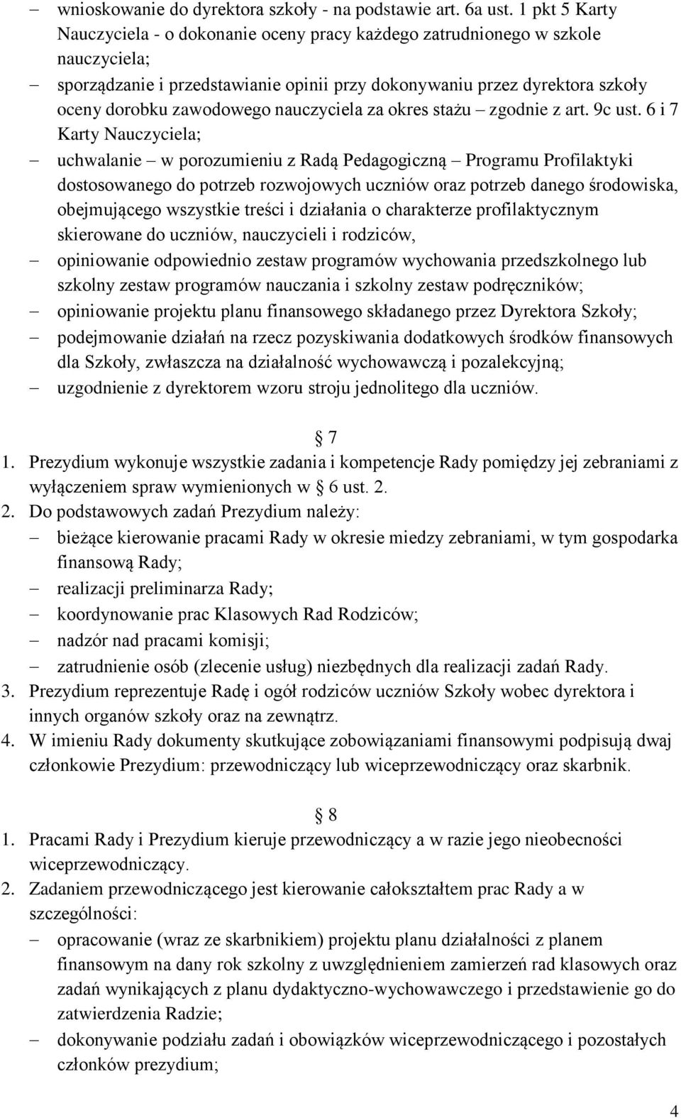 nauczyciela za okres stażu zgodnie z art. 9c ust.