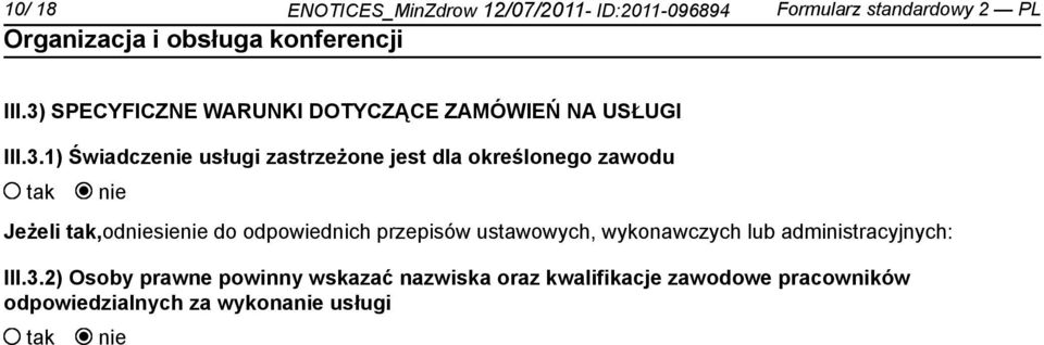 określonego zawodu Jeżeli,odsie do odpowiednich przepisów ustawowych, wykonawczych lub