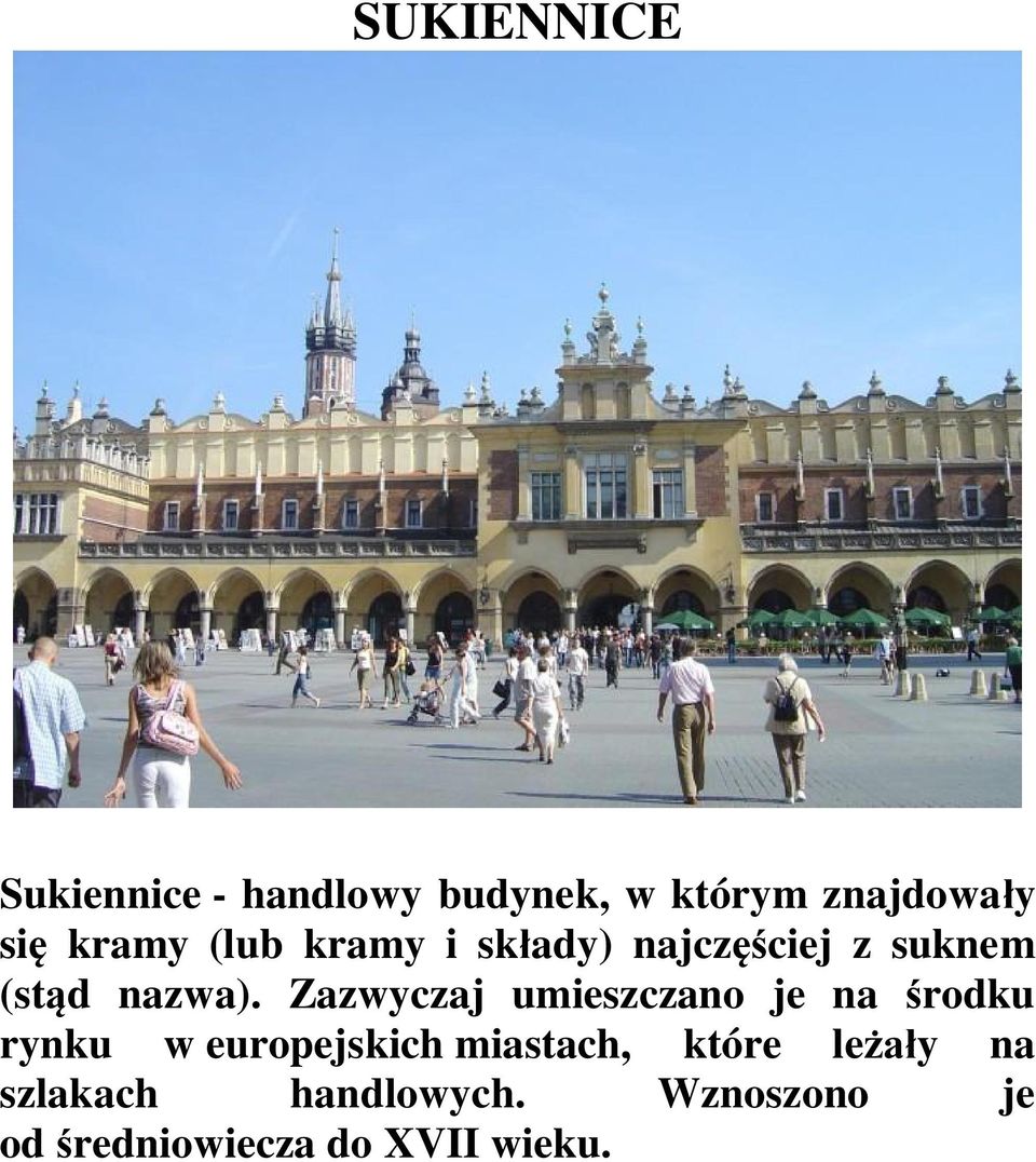 Zazwyczaj umieszczano je na rodku rynku w europejskich miastach,