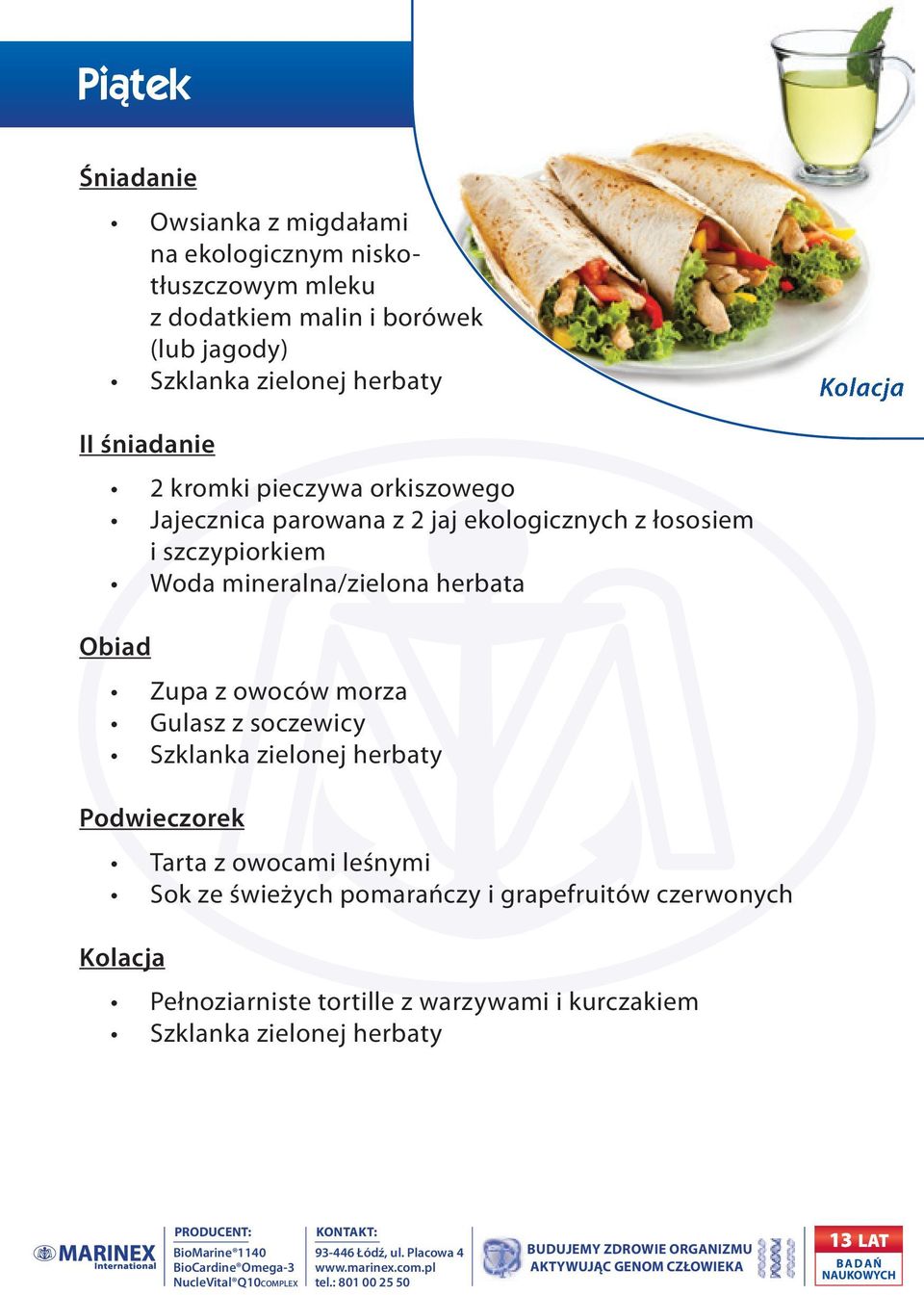 z łososiem i szczypiorkiem Zupa z owoców morza Gulasz z soczewicy Tarta z owocami leśnymi