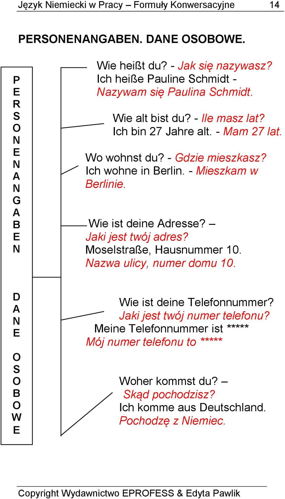 - Gdzie mieszkasz? Ich wohne in Berlin. - Mieszkam w Berlinie. Wie ist deine Adresse? Jaki jest twój adres? Moselstraße, Hausnummer 10. Nazwa ulicy, numer domu 10.