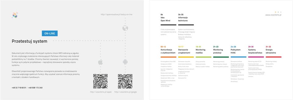 informacją o funkcjach systemu Vision MES zebraną w pigułce. W celu szybszego znalezienia interesujących Państwa informacji cały materiał podzieliliśmy na 7 działów.