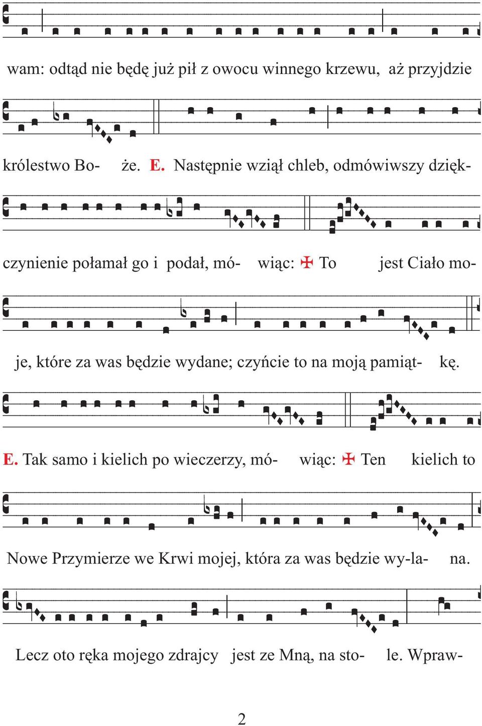które za was bêdzie wydane; czyñcie to na moj¹ pami¹t- kê. E.