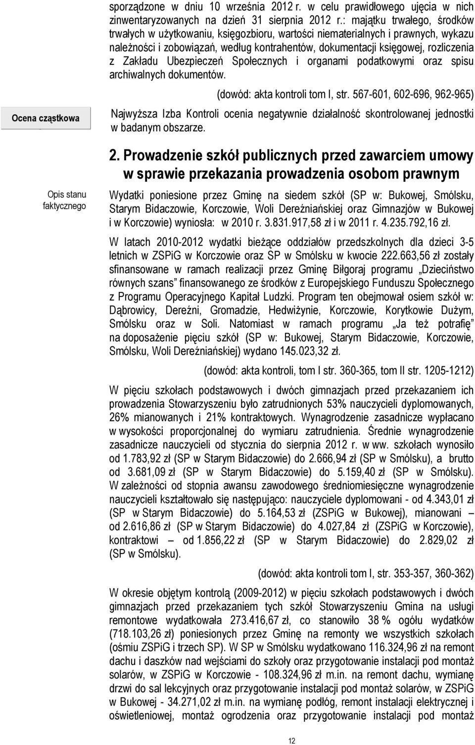 Zakładu Ubezpieczeń Społecznych i organami podatkowymi oraz spisu archiwalnych dokumentów. (dowód: akta kontroli tom I, str.