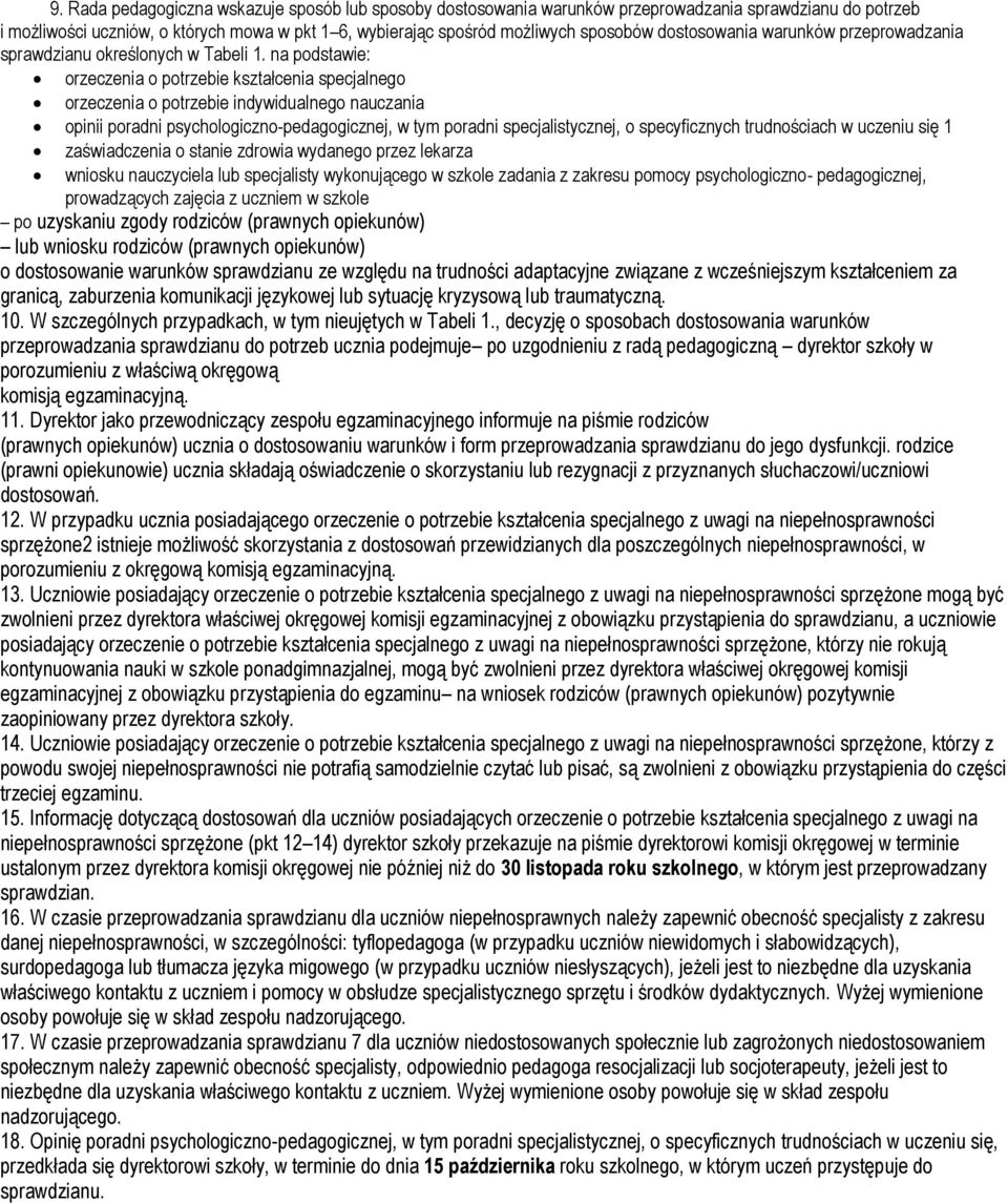 na podstawie: orzeczenia o potrzebie kształcenia specjalnego orzeczenia o potrzebie indywidualnego nauczania opinii poradni psychologiczno-pedagogicznej, w tym poradni specjalistycznej, o