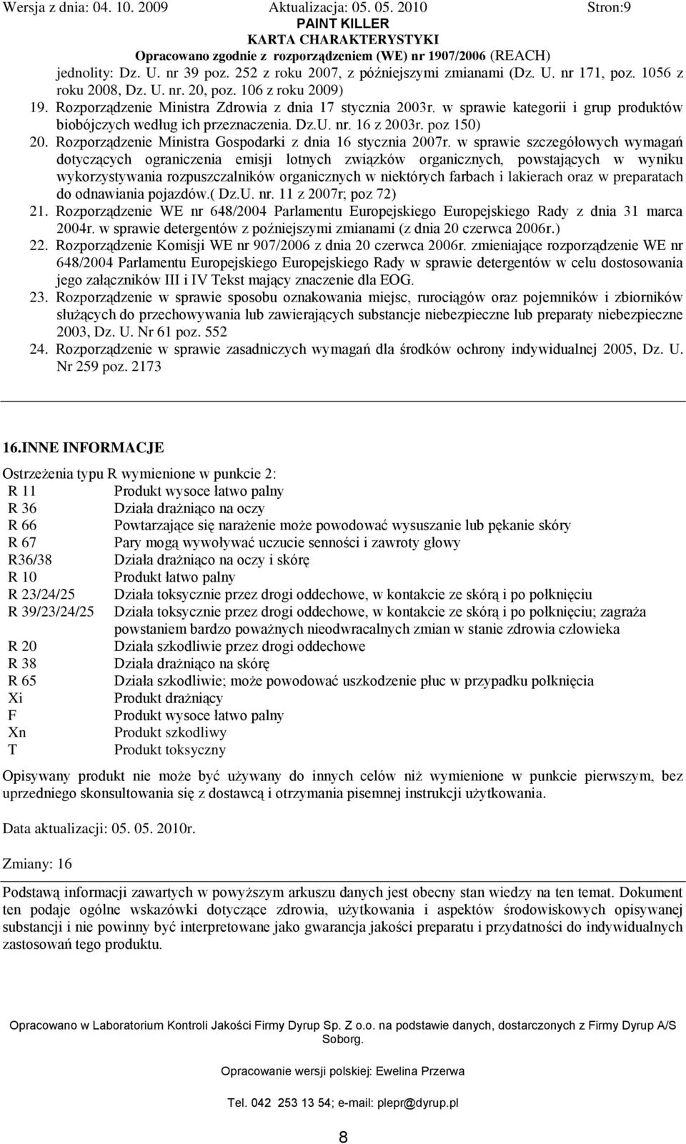 Rozporządzenie Ministra Gospodarki z dnia 16 stycznia 2007r.