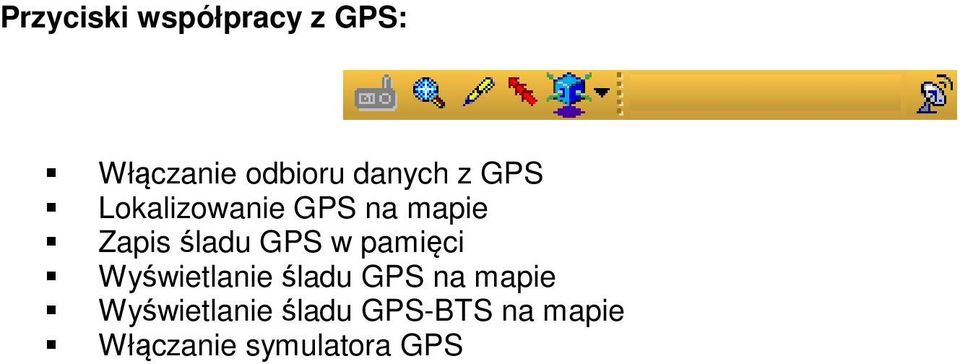 śladu GPS w pamięci Wyświetlanie śladu GPS na