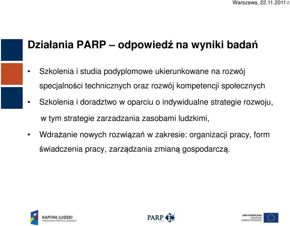 indywidualne strategie rozwoju, w tym strategie zarzadzania zasobami ludzkimi, Wdrażanie nowych