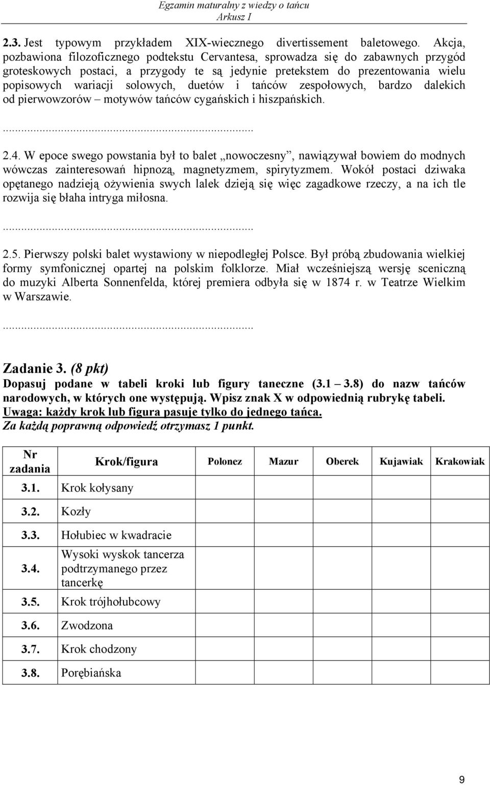 solowych, duetów i tańców zespołowych, bardzo dalekich od pierwowzorów motywów tańców cygańskich i hiszpańskich.... 2.4.