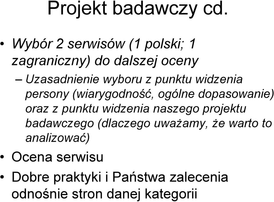 punktu widzenia persony (wiarygodność, ogólne dopasowanie) oraz z punktu widzenia