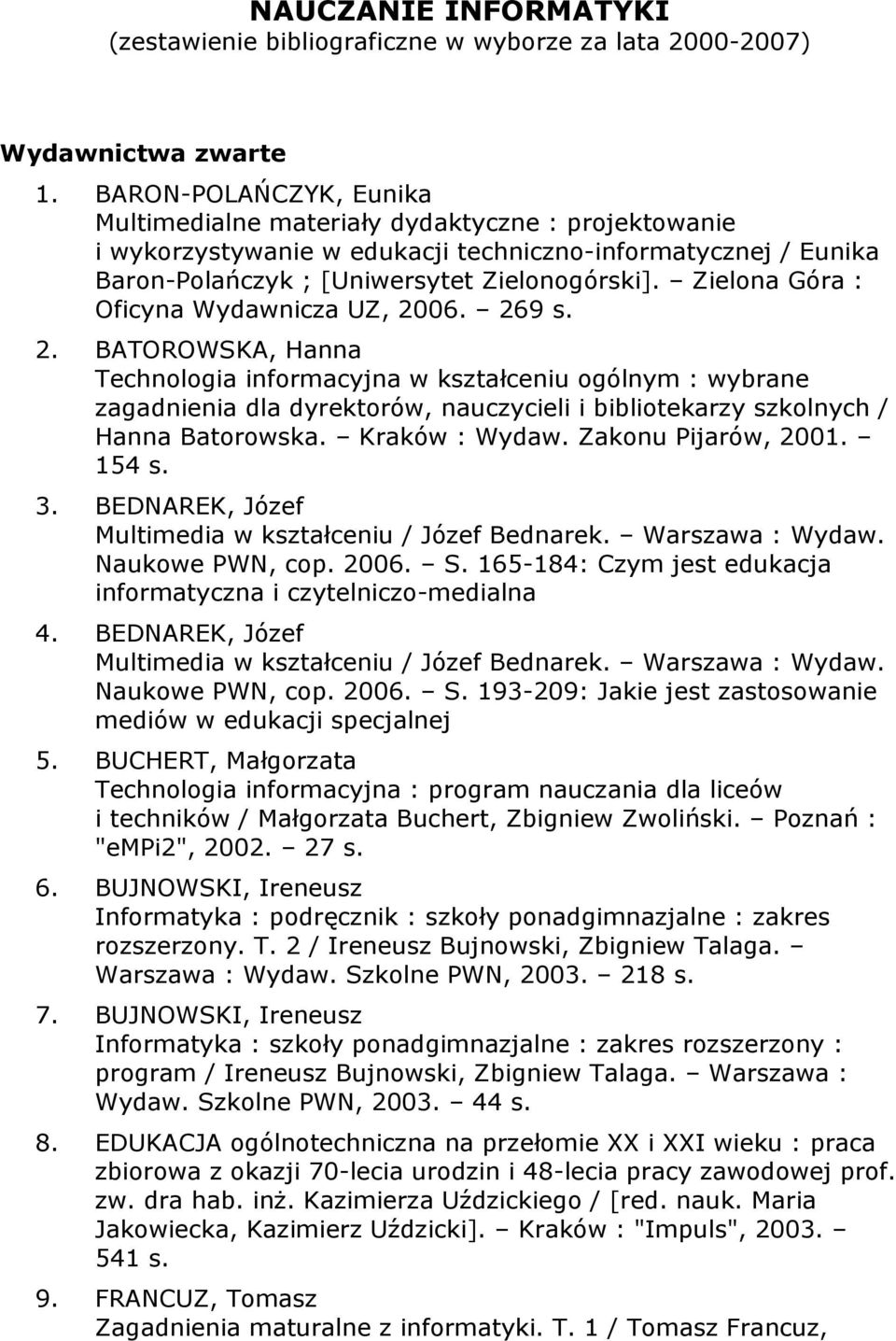 Zielona Góra : Oficyna Wydawnicza UZ, 20