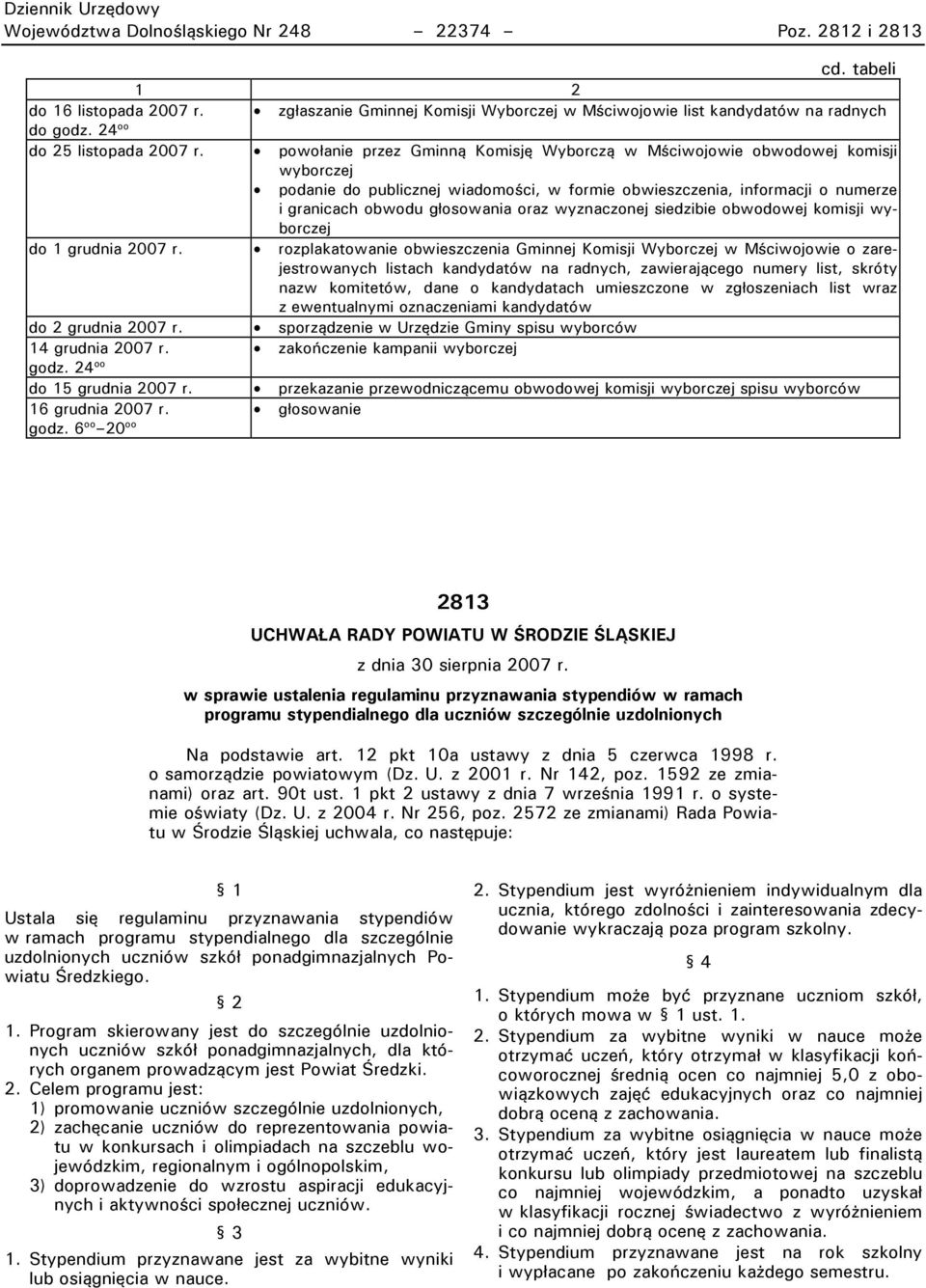 powołanie przez Gminną Komisję Wyborczą w Mściwojowie obwodowej komisji wyborczej podanie do publicznej wiadomości, w formie obwieszczenia, informacji o numerze i granicach obwodu głosowania oraz