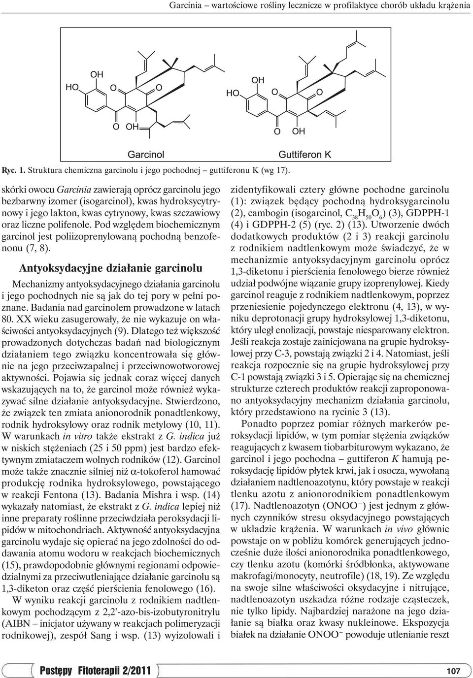 Pod względem biochemicznym garcinol jest poliizoprenylowaną pochodną benzofenonu (7, 8).