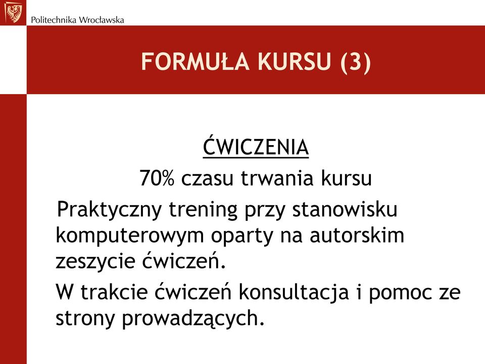 komputerowym oparty na autorskim zeszycie ćwiczeń.