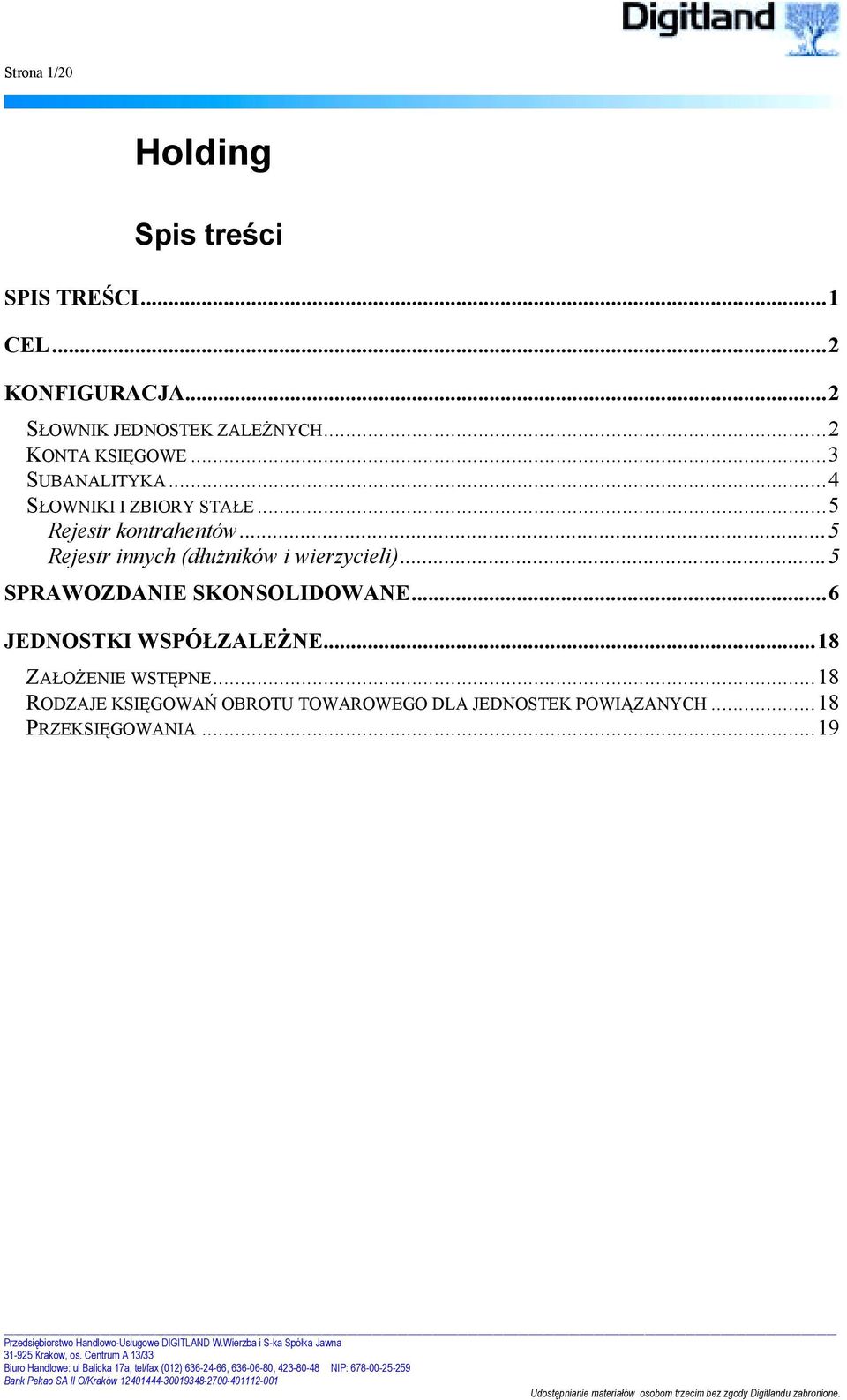 ..5 Rejestr innych (dłużników i wierzycieli)...5 SPRAWOZDANIE SKONSOLIDOWANE...6 JEDNOSTKI WSPÓŁZALEŻNE.