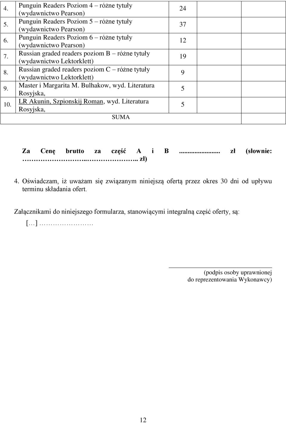 graded readers poziom B różne tytuły (wydawnictwo Lektorklett) Russian graded readers poziom C różne tytuły (wydawnictwo Lektorklett) Master i Margarita M. Bulhakow, wyd.