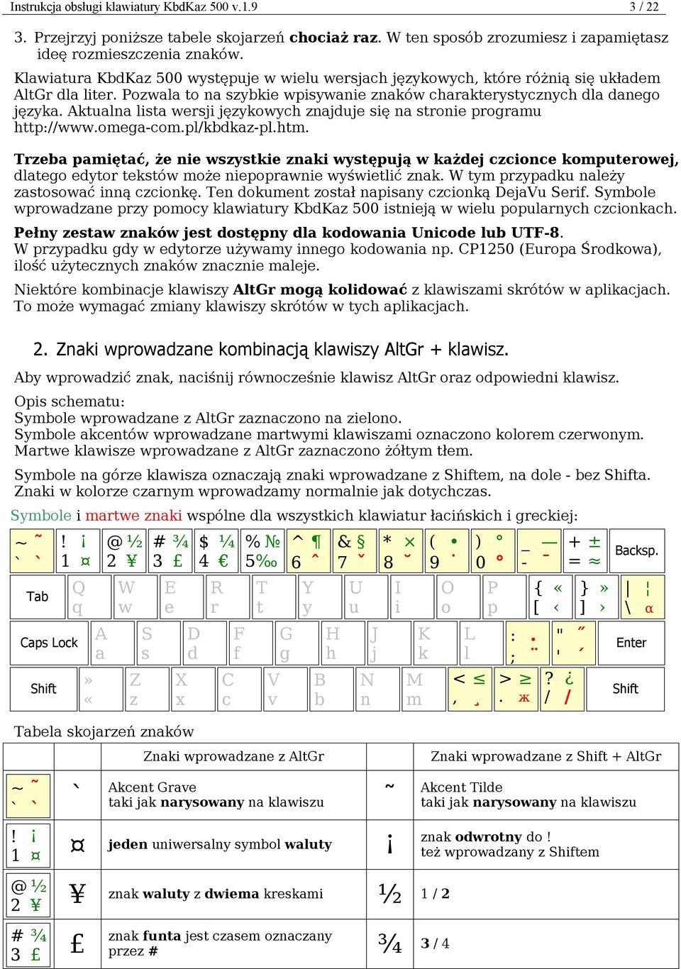 Aktualna lista wersji językowych znajduje się na stronie programu http://www.omega-com.pl/kbdkaz-pl.htm.