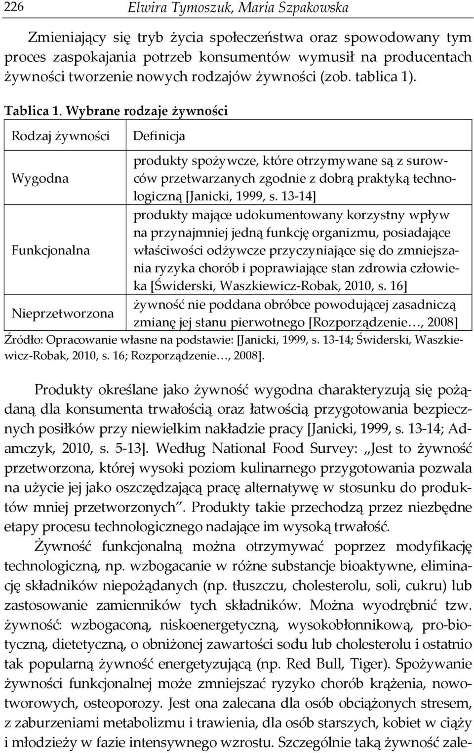 Wybrane rodzaje żywności Rodzaj żywności Definicja produkty spożywcze, które otrzymywane są z surowców przetwarzanych zgodnie z dobrą praktyką techno- Wygodna logiczną [Janicki, 1999, s.