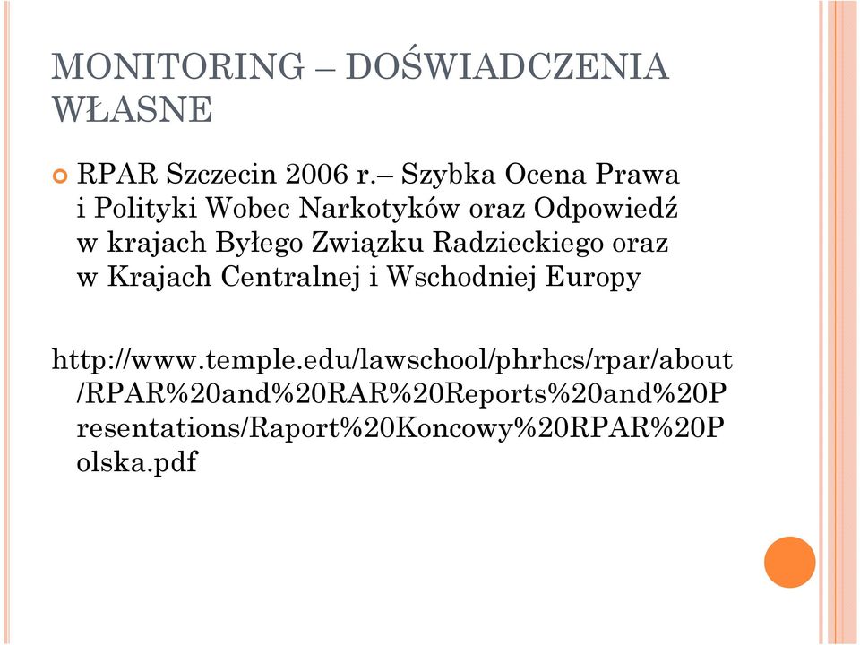 Związku Radzieckiego oraz w Krajach Centralnej i Wschodniej Europy http://www.temple.