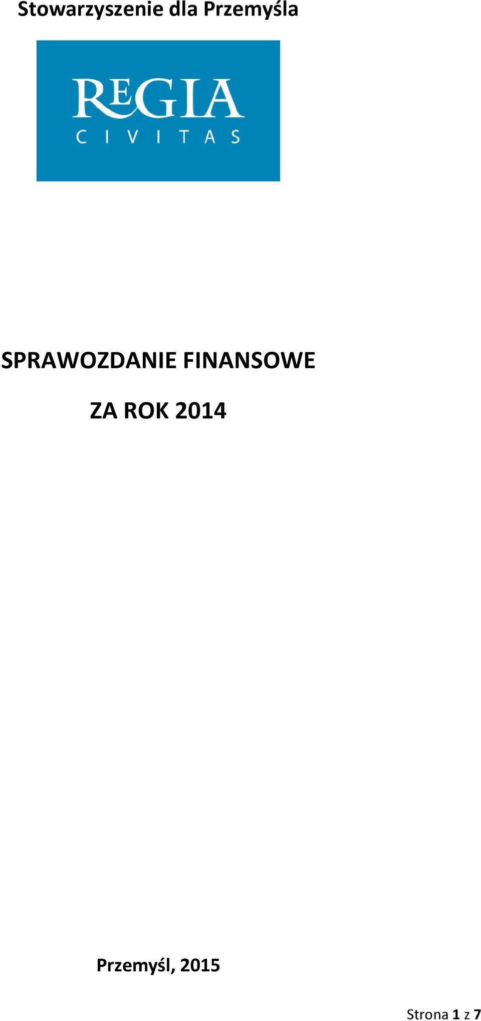 FINANSOWE ZA ROK 2014