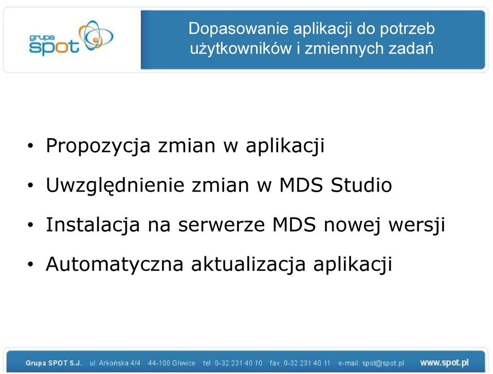 Uwzględnienie zmian w MDS Studio Instalacja na