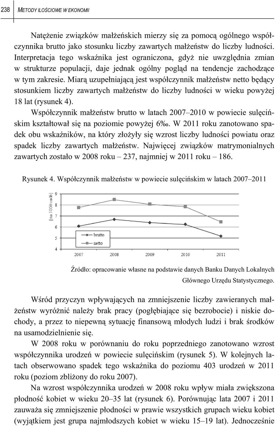 Miar uzupe niaj c jest wspó czynnik ma e stw netto b d cy stosunkiem liczby zawartych ma e stw do liczby ludno ci w wieku powy ej 18 lat (rysunek 4).