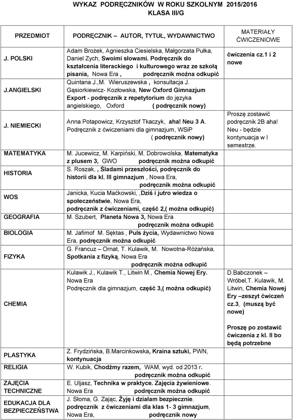 Podręcznik do kształcenia literackiego i kulturowego wraz ze szkołą pisania, Nowa Era, Quintana J.,M. Wieruszewska, konsultacja J.