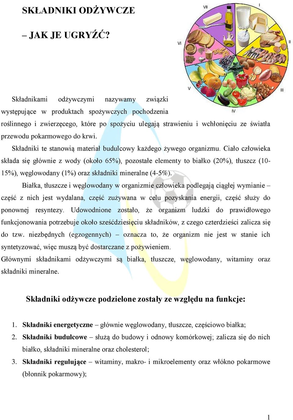 do krwi. Składniki te stanowią materiał budulcowy każdego żywego organizmu.