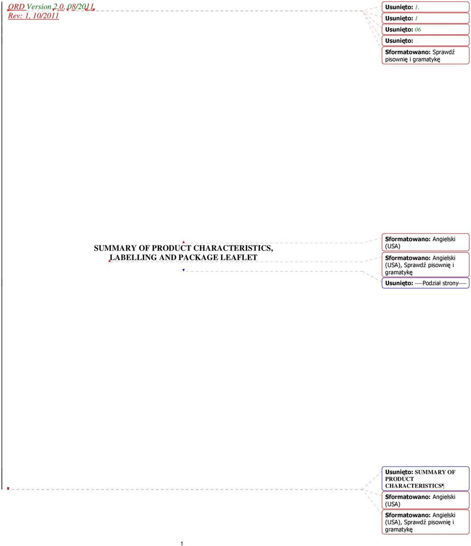 PRODUCT CHARACTERISTICS, LABELLING AND PACKAGE LEAFLET, Sprawdź pisownię i