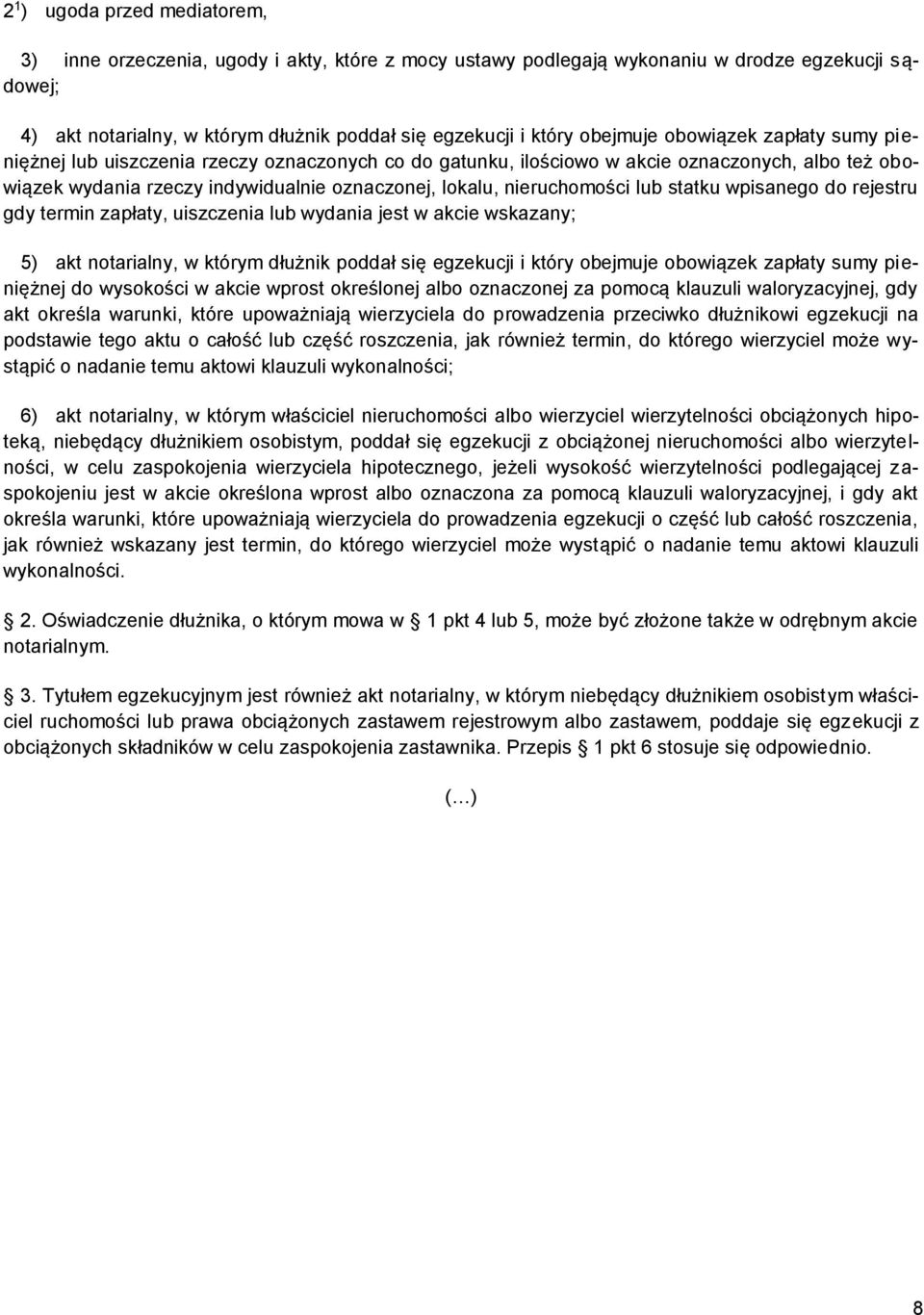 nieruchomości lub statku wpisanego do rejestru gdy termin zapłaty, uiszczenia lub wydania jest w akcie wskazany; 5) akt notarialny, w którym dłużnik poddał się egzekucji i który obejmuje obowiązek