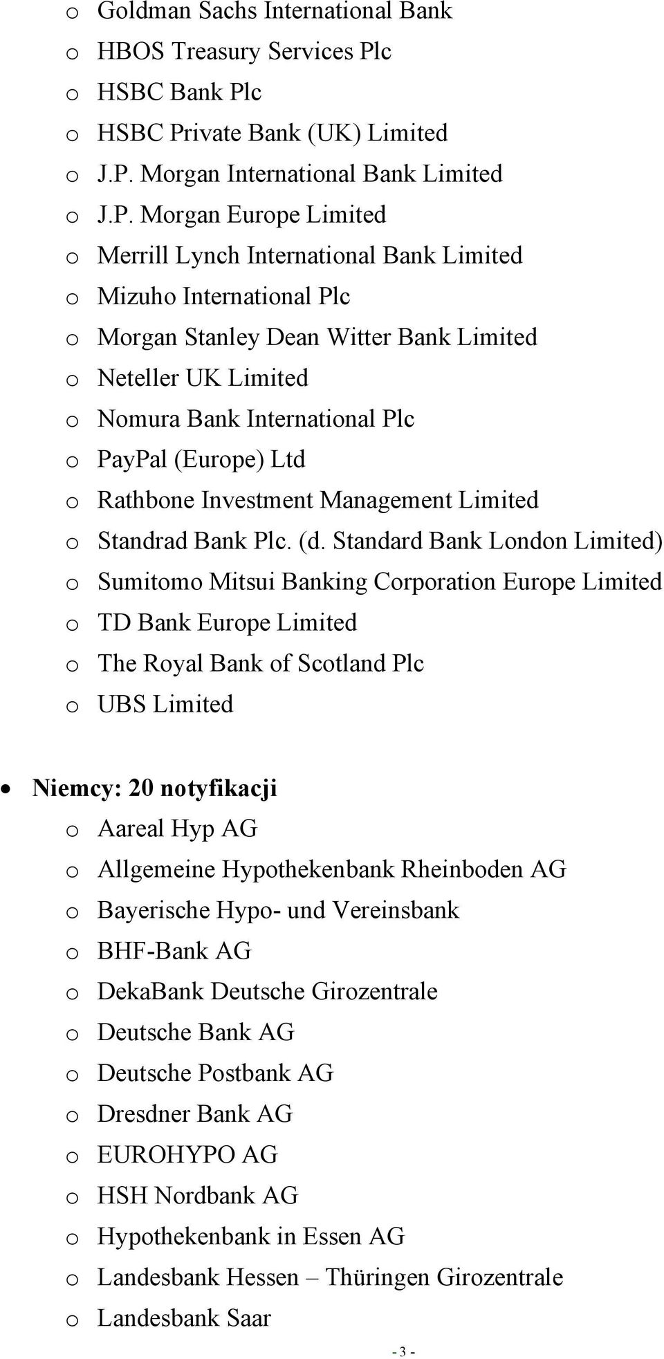c o HSBC Pr