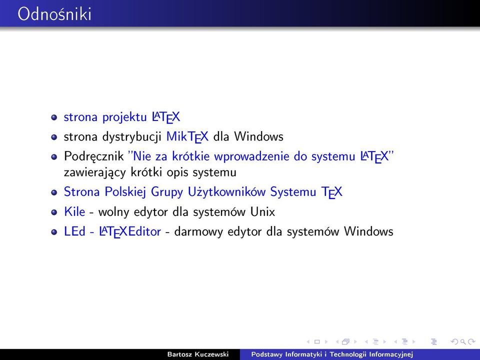 systemu Strona Polskiej Grupy U»ytkowników Systemu TEX Kile - wolny edytor