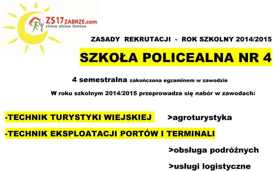 przeprowadza się nabór w zawodach: -TECHNIK TURYSTYKI WIEJSKIEJ