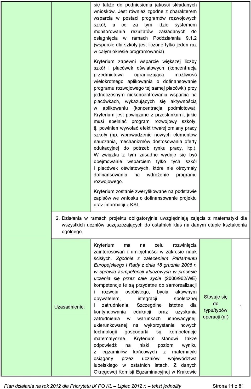 .2 (wsparcie dla szkoły jest liczone tylko jeden raz w całym okresie programowania).