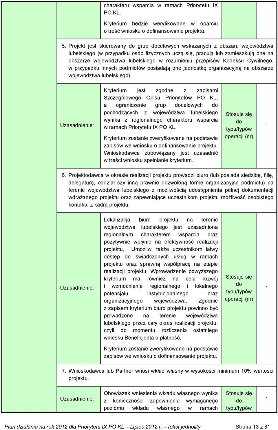 rozumieniu przepisów Kodeksu Cywilnego, w przypadku innych podmiotów posiadają one jednostkę organizacyjną na obszarze województwa lubelskiego).