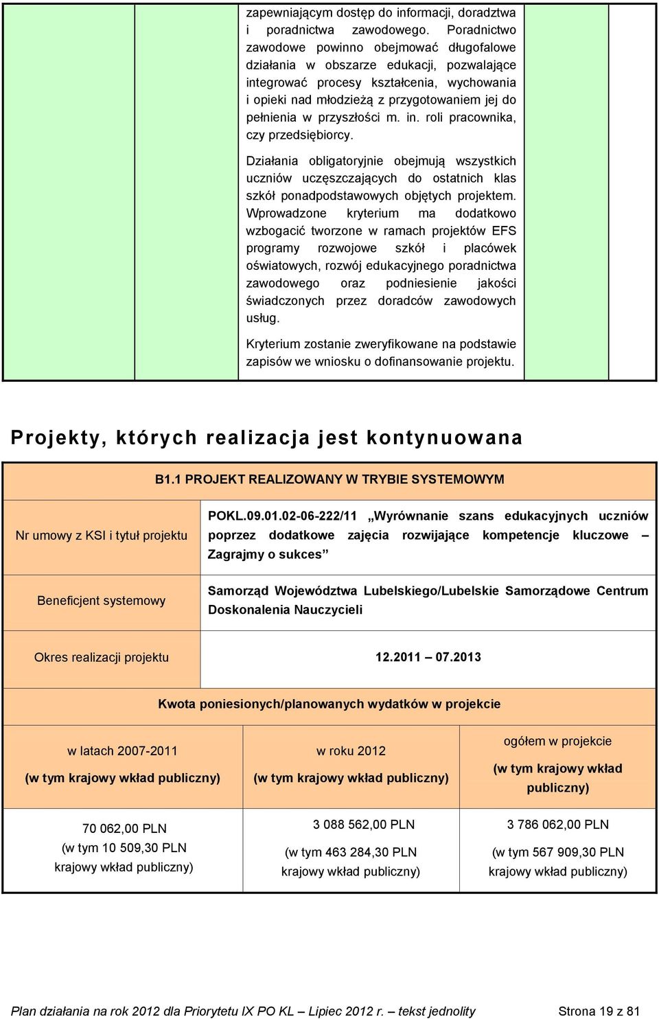 przyszłości m. in. roli pracownika, czy przedsiębiorcy. Działania obligatoryjnie obejmują wszystkich uczniów uczęszczających do ostatnich klas szkół ponadpodstawowych objętych projektem.