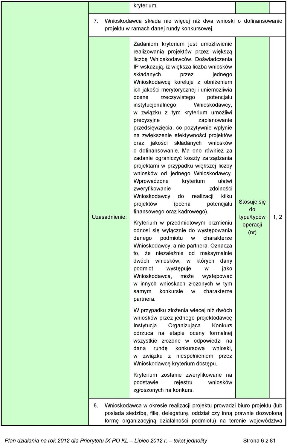 Doświadczenia IP wskazują, iż większa liczba wniosków składanych przez jednego Wnioskodawcę koreluje z obniżeniem ich jakości merytorycznej i uniemożliwia ocenę rzeczywistego potencjału