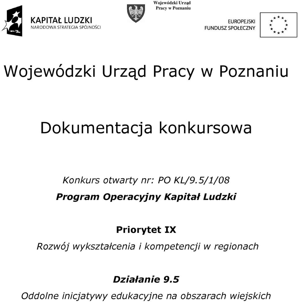 5/1/08 Program Operacyjny Kapitał Ludzki Priorytet IX Rozwój