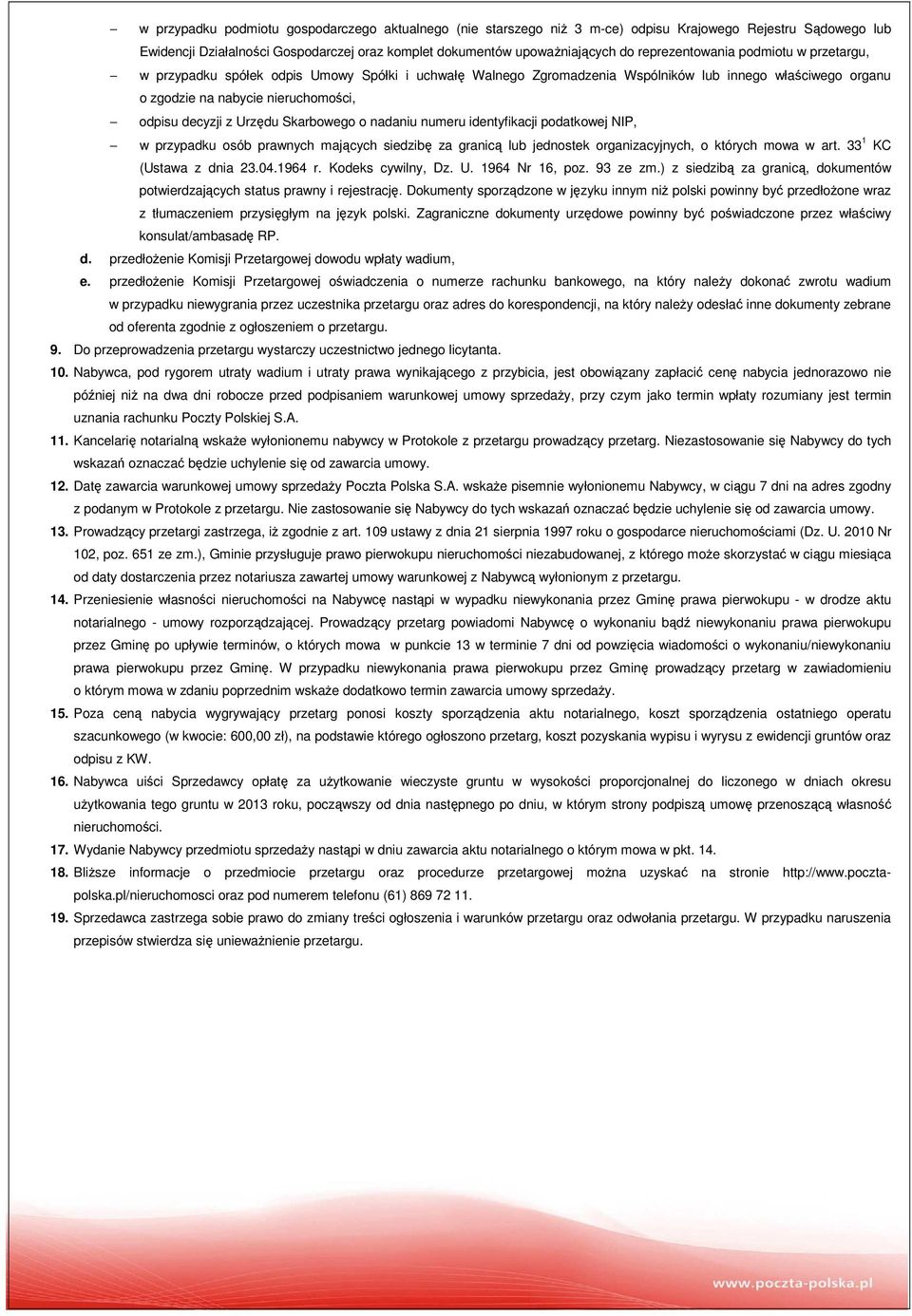 Urzędu Skarbowego o nadaniu numeru identyfikacji podatkowej NIP, w przypadku osób prawnych mających siedzibę za granicą lub jednostek organizacyjnych, o których mowa w art. 33 1 KC (Ustawa z dnia 23.