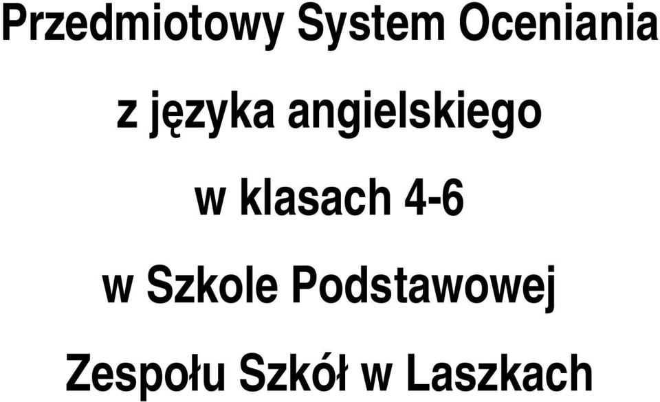 angielskiego w klasach 4-6