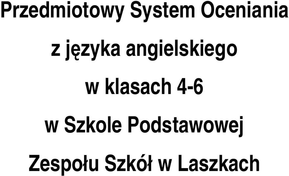 angielskiego w klasach 4-6