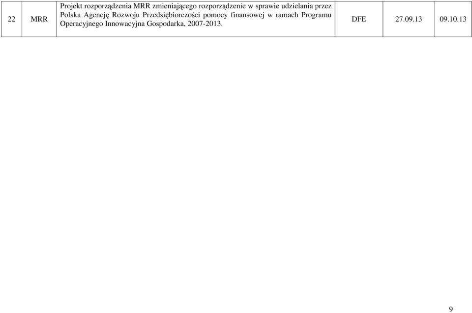 Rozwoju Przedsiębiorczości pomocy finansowej w ramach