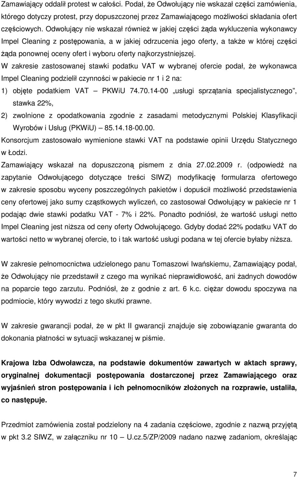 oferty najkorzystniejszej.