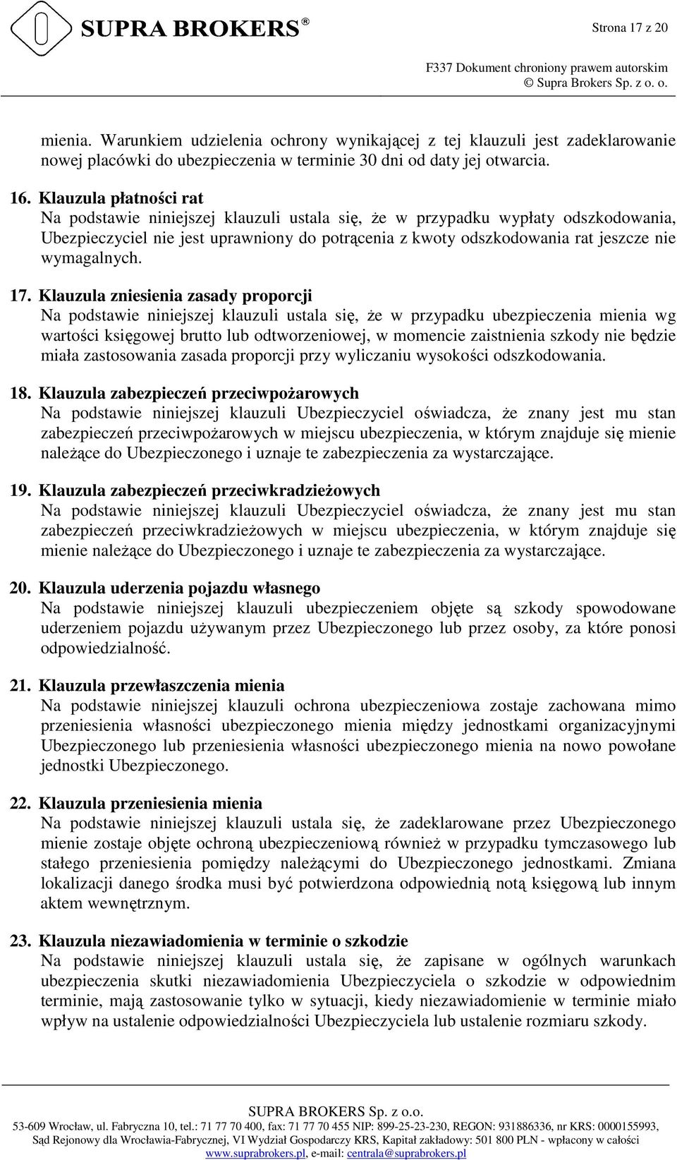 wymagalnych. 17.