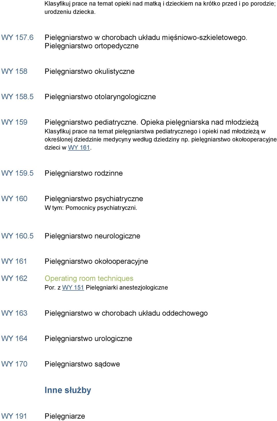 Opieka pielęgniarska nad młodzieżą Klasyfikuj prace na temat pielęgniarstwa pediatrycznego i opieki nad młodzieżą w określonej dziedzinie medycyny według dziedziny np.