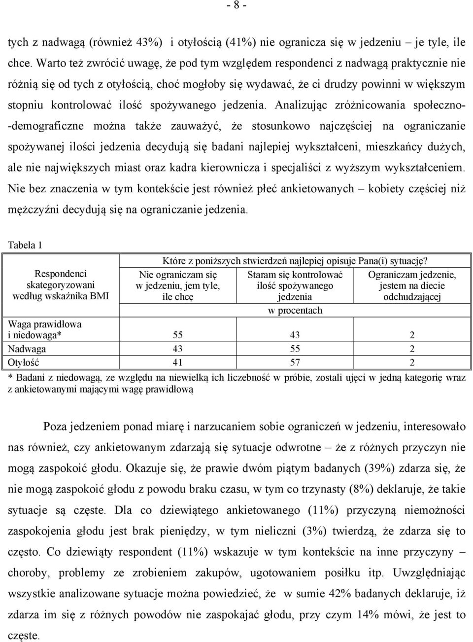 spożywanego jedzenia.